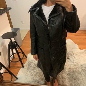 VINTAGE- Leather Trench Coat